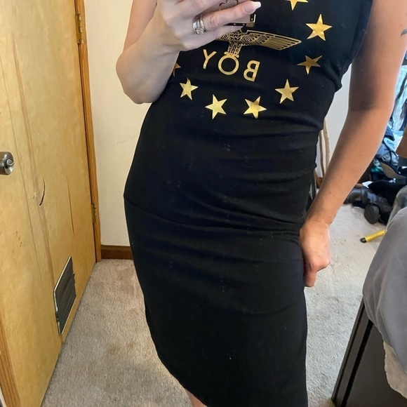 Boy London Gold Foil Logo Midi Dress - Picture 12 of 14